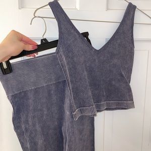 Thermal crop top/legging set